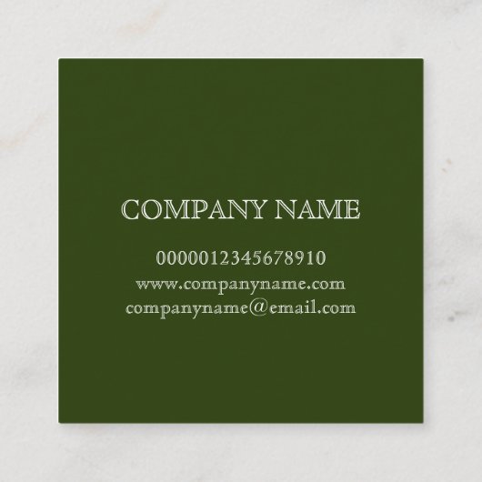 Visitenkarte: BOTANISCHE ORANGIEN Quadratische Visitenkarte (Rückseite)