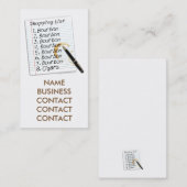 VISITENKARTE - BOURBON-LIEBHABER-EINKAUFSLISTE (Vorne/Hinten)