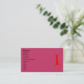 Visitenkarte Buchstabe I (Stehend Vorderseite)