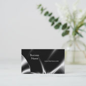 Visitenkarte Business Abstrakt Silver Black (Stehend Vorderseite)