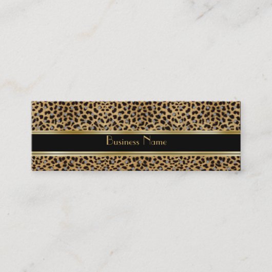 Visitenkarte Business Animal Print Gold Black (Vorderseite)