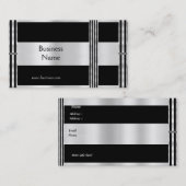Visitenkarte Business Art Deco Schwarzer Silberstr (Vorne/Hinten)