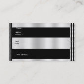Visitenkarte Business Art Deco Schwarzer Silberstr (Rückseite)