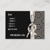 Visitenkarte Business Art Nouveau Lace Bow (Rückseite)