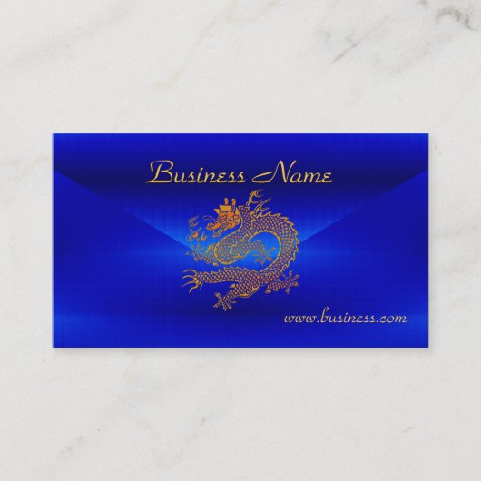 Visitenkarte Business Blue Gold Dragon 2 (Vorderseite)