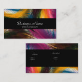 Visitenkarte Business Colorful Wild Feather Black (Vorne/Hinten)