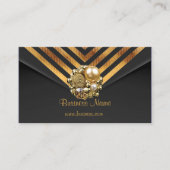 Visitenkarte Business Gold Jewel Black Velvet Stri (Vorderseite)