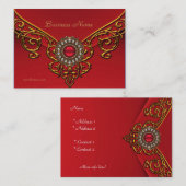 Visitenkarte Business Red Velvet Jewel Gold (Vorne/Hinten)