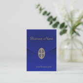 Visitenkarte Business Rich Blue Velvet Jewel (Stehend Vorderseite)