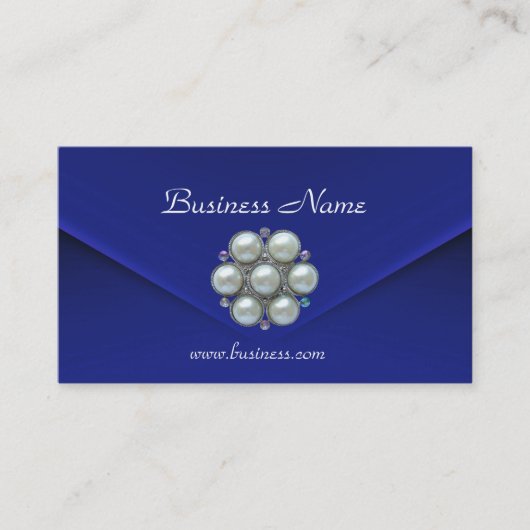 Visitenkarte Business Rich Blue Velvet Pearls (Vorderseite)