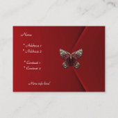 Visitenkarte Business Rich Red Velvet Butterfly (Rückseite)