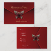 Visitenkarte Business Rich Red Velvet Butterfly (Vorne/Hinten)