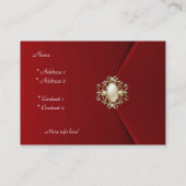 Visitenkarte Business Rich Red Velvet Pearl Jewel (Rückseite)