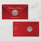 Visitenkarte Business Rich Red Velvet Pearls (Vorne/Hinten)