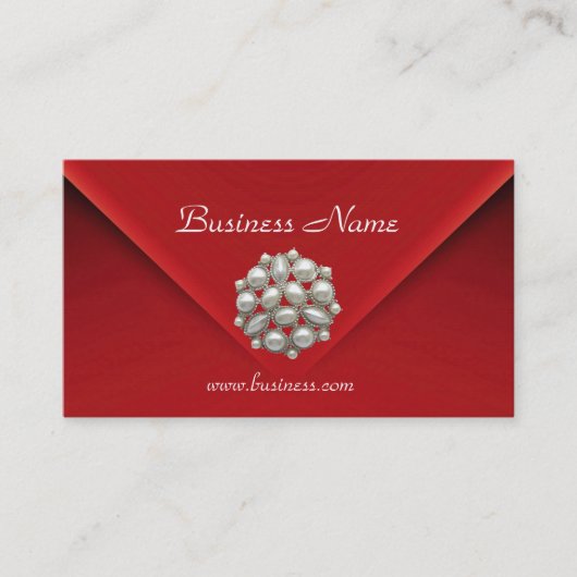 Visitenkarte Business Rich Red Velvet Pearls (Vorderseite)