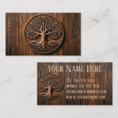 Visitenkarte "Carved Wood Tree" (Vorne/Hinten)