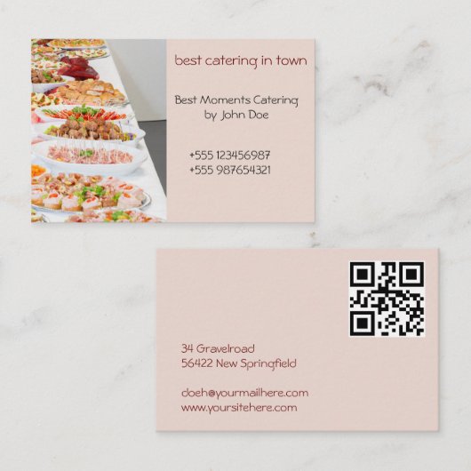 Visitenkarte Catering 2 Große Buffetauswahl (Vorne/Hinten)