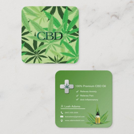 Visitenkarte "cbd oil" (Vorne/Hinten)