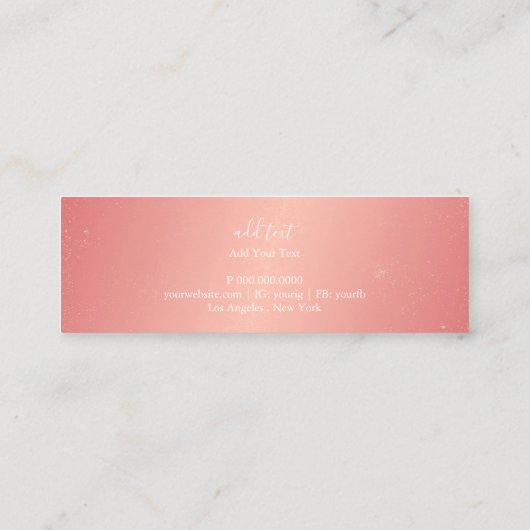 Visitenkarte - Confetti-Make-uprosa (Rückseite)