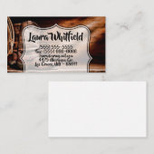 Visitenkarte Cowboy Stiefel Straußenholz Rustikale (Vorne/Hinten)