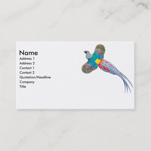 Visitenkarte Damen-Amherst Pheasant (Vorderseite)