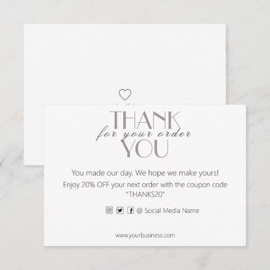 Visitenkarte Dankeskarte (Vorne/Hinten)