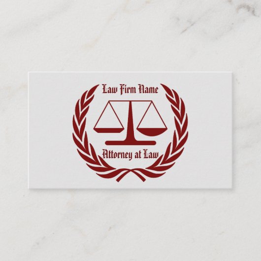 Visitenkarte der beruflichen Anwaltskanzlei (Vorderseite)