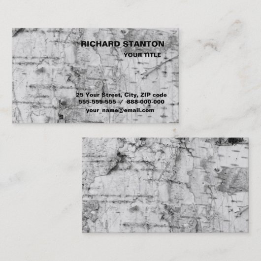 Visitenkarte der Birkenrinde (Vorne/Hinten)