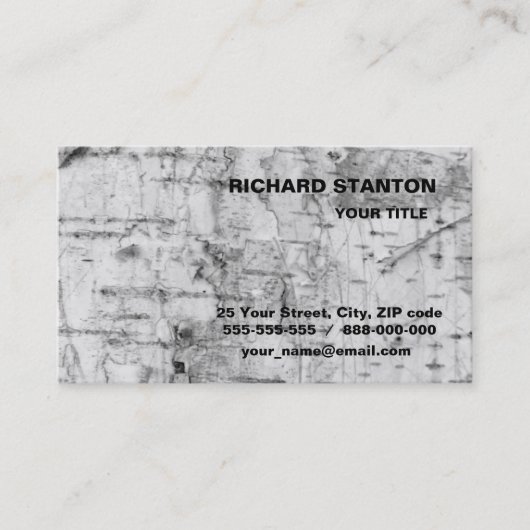 Visitenkarte der Birkenrinde (Vorderseite)