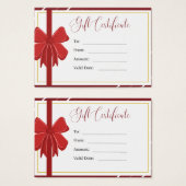 Visitenkarte der Geschenkgutschrift (Vorne & Hinten)