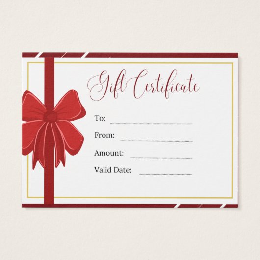 Visitenkarte der Geschenkgutschrift (Rückseite)