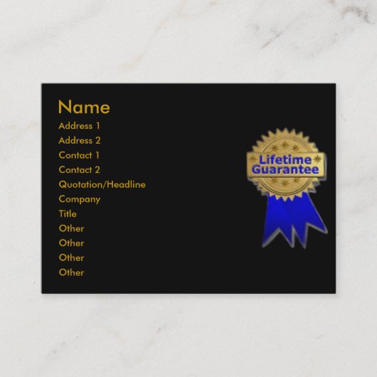 Visitenkarte der Lebensgarantie (Vorderseite)