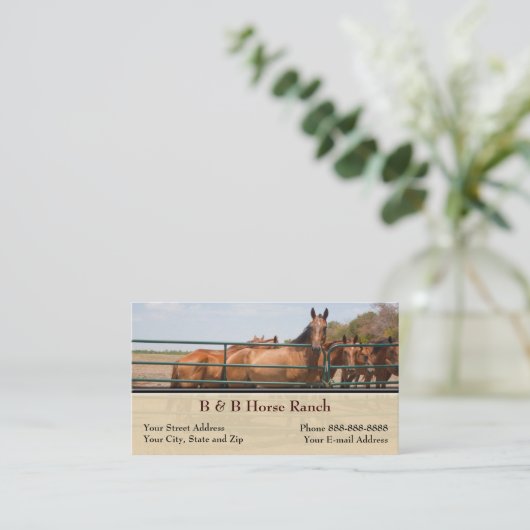 Visitenkarte der PferdeRanch (Stehend Vorderseite)