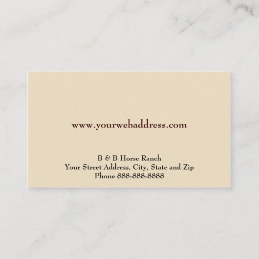 Visitenkarte der PferdeRanch (Rückseite)