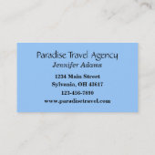 Visitenkarte der Reiseagentur (Rückseite)