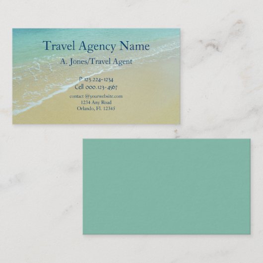 Visitenkarte der Reiseagentur (Vorne/Hinten)