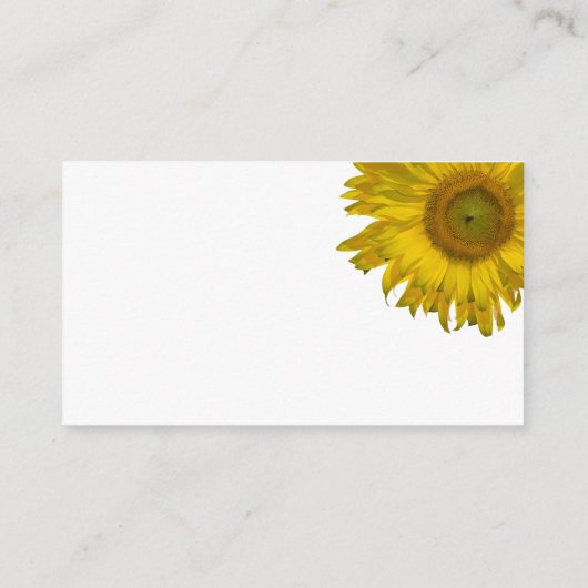 Visitenkarte der Sonnenblumenhochzeit Begleitkarte (Rückseite)