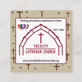 Visitenkarte der Trinity mit Kreuzhintergrund (Vorderseite)