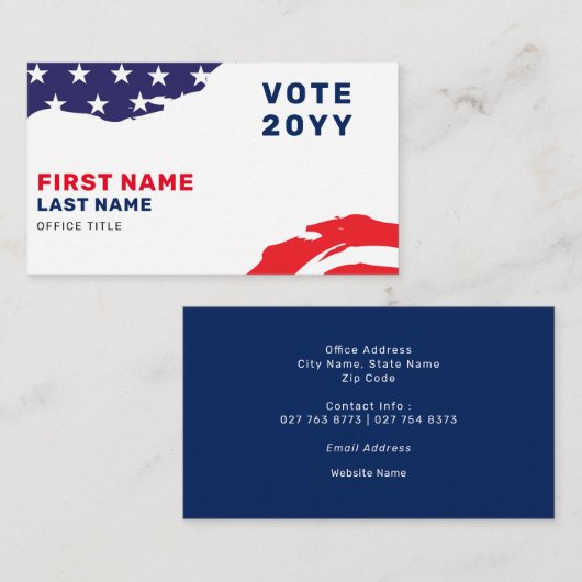 Visitenkarte der US-Flag Patriotic Election Kampag (Vorne/Hinten)