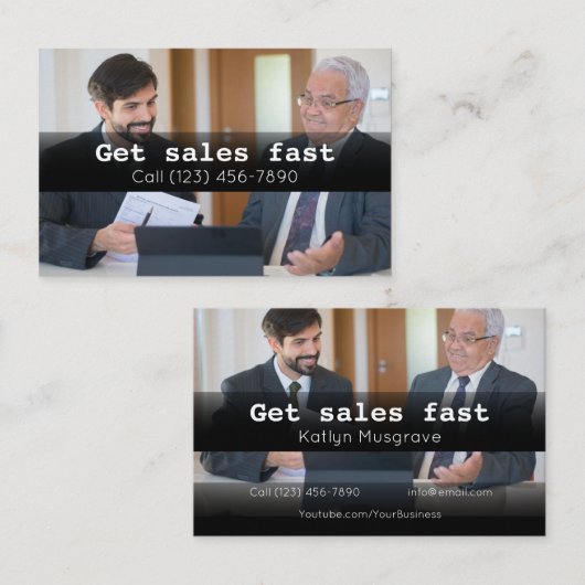 Visitenkarte der Werbefirma (Vorne/Hinten)