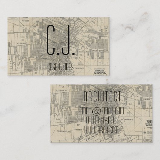 Visitenkarte des Architekten (Vorne/Hinten)