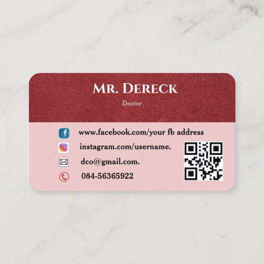 Visitenkarte des Arztes (Rückseite)