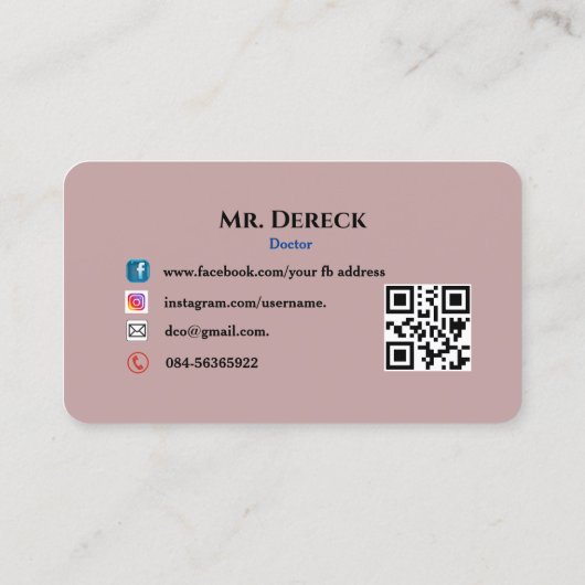 Visitenkarte des Arztes (Rückseite)