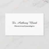 Visitenkarte des Arztes Obstetriker Gynäkologen (Rückseite)