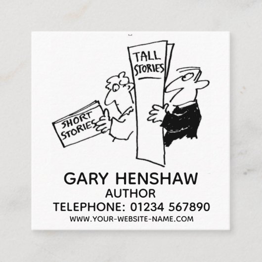 Visitenkarte des Autors oder Writer Square (Vorderseite)