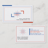 Visitenkarte des Beraters (Vorne/Hinten)