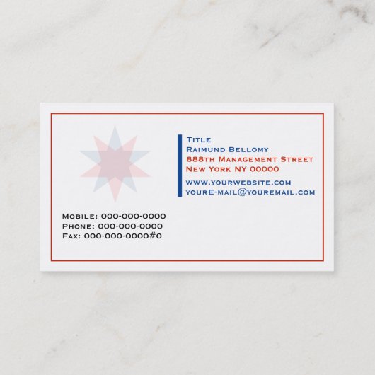 Visitenkarte des Beraters (Rückseite)