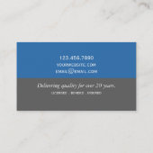 Visitenkarte des beruflichen Malereiunternehmens (Rückseite)