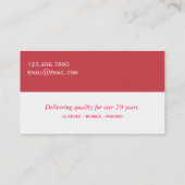 Visitenkarte des beruflichen Malereiunternehmens (Rückseite)