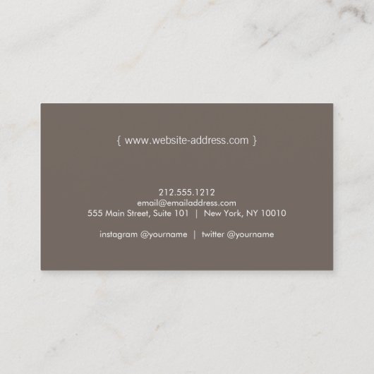 Visitenkarte des Bio handgeschriebenen Bloggers (Rückseite)